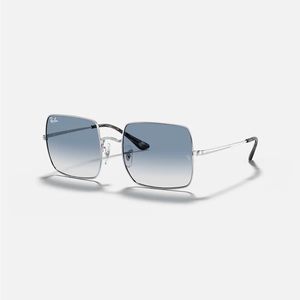 Ray Ban Square sunglasses - silver frame blue lens